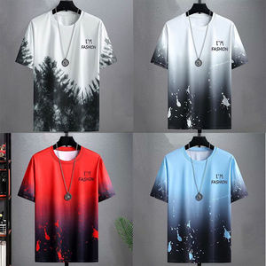 Abbigliamento uomo maglietta magliette stampa personalizzata Logo uomo poliestere Quick Dry Gradient T-Shirt uomo Summer Athletic Sports Shirts - Product Image 2