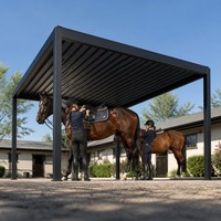 Pergola de Luxe pour Mariage, Pavillon Moderne, Auvent Pare-Soleil, Toit à Lames Orientables, Cabane d'Ombrage, Tente de Fête, Auvent de Veranda