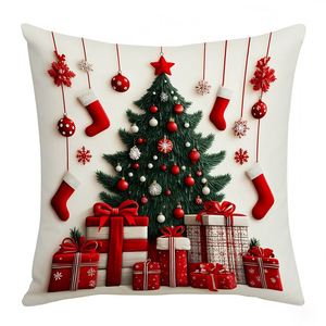 INSHARE toptan dolması karikatür kardan adam baskı yastık kılıfı noel dekorasyon kanepe yastığı nefes minder örtüsü - Product Image 5