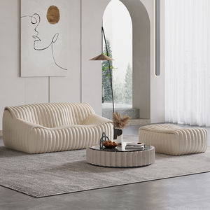 Ensemble de <span class=keywords><strong>canapé</strong></span> modulaire en cuir <span class=keywords><strong>et</strong></span> tissu de luxe moderne pour petit appartement, salon, <span class=keywords><strong>canapé</strong></span> incurvé - Product Image 6