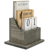 Calendrier de bureau en bois perpétuel