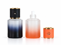 Bouteille diffuseur de parfum pour voiture en verre dépoli dégradé de 120 ml avec bouchon souriant, vide, pour emballage d'arômes domestiques