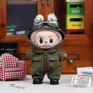 Labubu <b>Doll</b> Clothes Pilot Onesie Three Piece Flight Suit With Medals For 1/3 Scale Vinyl <b>Dolls</b> Unisex Youth Apparel - Product Image 1