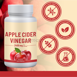 Cápsulas de Vinagre de Sidra de Manzana Veganas, Naturales y Orgánicas de Marca Privada Amaz, 2400 mg, Sin GMO, Sin Gluten - Product Image 5