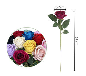 LO-090 وصل حديثًا بسعر منخفض 51 ساق زهرة ورود سائبة ورود صناعية واحدة مخملية زهور مزخرفة لحفل الزفاف - Product Image 6