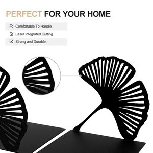 Ginkgo <b>Leaf</b> BookEnds for Bookend Shelves, <b>Book</b> Stopper Metal <b>Book</b> Ends for Home Office Heavy <b>Books</b> - Product Image 3