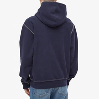 Sweatshirt Pria Kustom 100% Katun Fleece Oversized Pullover Hoodie dengan Jahitan Kontras Bernapas Ukuran XL