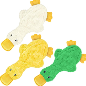 Sarı mavi pembe renk sevimli hiçbir doldurma ördek yumuşak kırışık köpek oyuncak Squeaker ile - Product Image 1