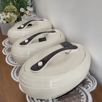 Ensemble de marmites isothermes dorées de qualité supérieure, 3 pièces, 4L-6L, grandes casseroles de service, décor grain de bois, pour événements communautaires et religieux