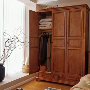 Preiswerter Massivholz-Kleiderschrank Direkt ab Werk in Modernem Design für Schlafzimmer- und Wohnzimmermöbel - Product Image 3