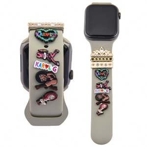 Abalorio de Metal para Reloj de Aleación, Accesorio de Banda de Silicona, <span class=keywords><strong>Bad</strong></span> <span class=keywords><strong>Bunny</strong></span>, <span class=keywords><strong>Karol</strong></span> <span class=keywords><strong>G</strong></span>, iWatch Stud, Regalo de Cumpleaños, Novedad - Product Image 1