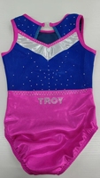 Expédition rapide Justaucorps de gymnastique pour enfants rose et bleu royal Mystique sans manches, articulé, pour l'entraînement et la performance, en Spandex/Nylon