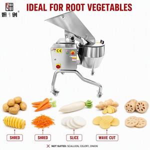 Trancheuse <span class=keywords><strong>à</strong></span> légumes automatique <span class=keywords><strong>à</strong></span> haut rendement en acier inoxydable 304 pour pommes de terre, carottes, radis, gingembre, oignons, <span class=keywords><strong>tomates</strong></span>, champignons - Product Image 1