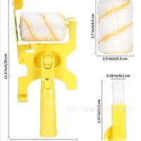 Brosse à rouleau de déligneuse de peinture à main Brosse à rouleau de déligneuse de peinture à coupe propre Outil de déligneuse de peinture portable avec rouleau et brosse pour plafond