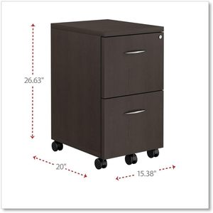 Alera ตู้เก็บเอกสารเคลื่อนที่15-3/8W x 20D X 26-5/8H ESPRESSO Series ESPRESSO - Product Image 2