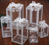 En gros Dentelle Clair Emballage DE Boîte De PVC De Mariage/De Faveur De Noël Gâteau Chocolat Bonbons Pomme Cadeau Événement Transparent Boîte/Étui