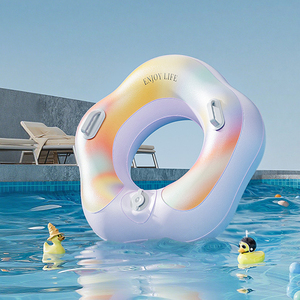 All'ingrosso doppio strato ispessito in PVC anello portatile tascabile per adulti anello di nuoto per il tempo libero all'aperto salvagente per il nuoto - Product Image 5