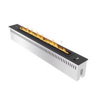 Cheminée électrique minimaliste à flamme simulée réaliste, brûleur intelligent avec télécommande, idéale pour l'aménagement des hôtels et salons