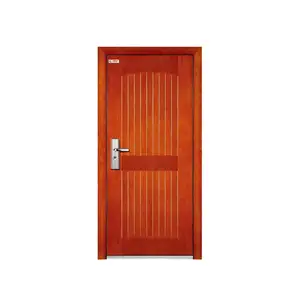 Bem projetado popular aço inoxidável portas principais aço madeira durável segurança blindado porta