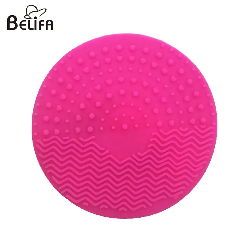 Belifa wholesale custom mini round silicon cleaning makeup brush cleaner mat