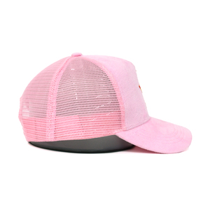 Thiết Kế Đặc Biệt Tạo Của Riêng Bạn Dệt Nhãn Màu Hồng Lưới Trở Lại Cap Thêu Logo Da Lộn Tùy Chỉnh Thêu <span class=keywords><strong>Trucker</strong></span> Mũ - Product Image 5