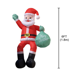 Santa <span class=keywords><strong>Claus</strong></span> Inflable de 6 Pies con Bolsa de Regalos, Decoración LED para Jardín, Patio y Fiestas Navideñas - Product Image 5
