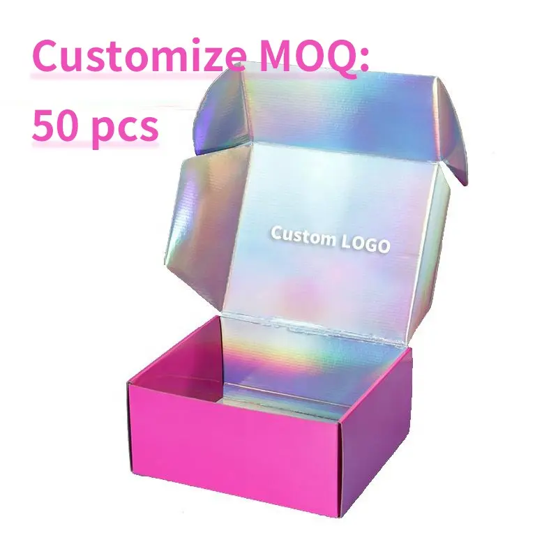 गर्म Trending स्किनकेयर/सौंदर्य/कपड़ा गुलाबी मेलर कागज कस्टम शिपिंग बक्से लोगो उपहार वितरण मेलिंग पैकेजिंग बॉक्स