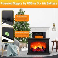 Lanternes décoratives pour cheminée, petite cheminée, lampe à effet de flamme LED, fonctionne sur piles, recharge USB, cheminée portable