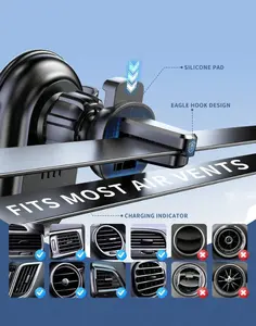 เครื่องชาร์จในรถยนต์ชาร์จเร็ว Qi 15W ตัวยึดโทรศัพท์อัตโนมัติที่วางโทรศัพท์ช่องระบายอากาศเครื่องชาร์จในรถยนต์ไร้สาย