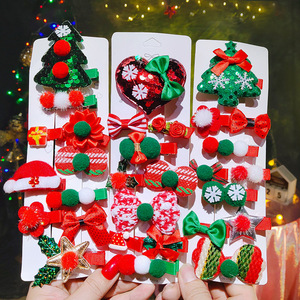10 pièces/ensemble enfants noël bonhomme de neige arbre pince à cheveux ensemble mignon Sequin princesse bébé rouge diadème arc épingle à cheveux cadeau bébé filles - Product Image 4