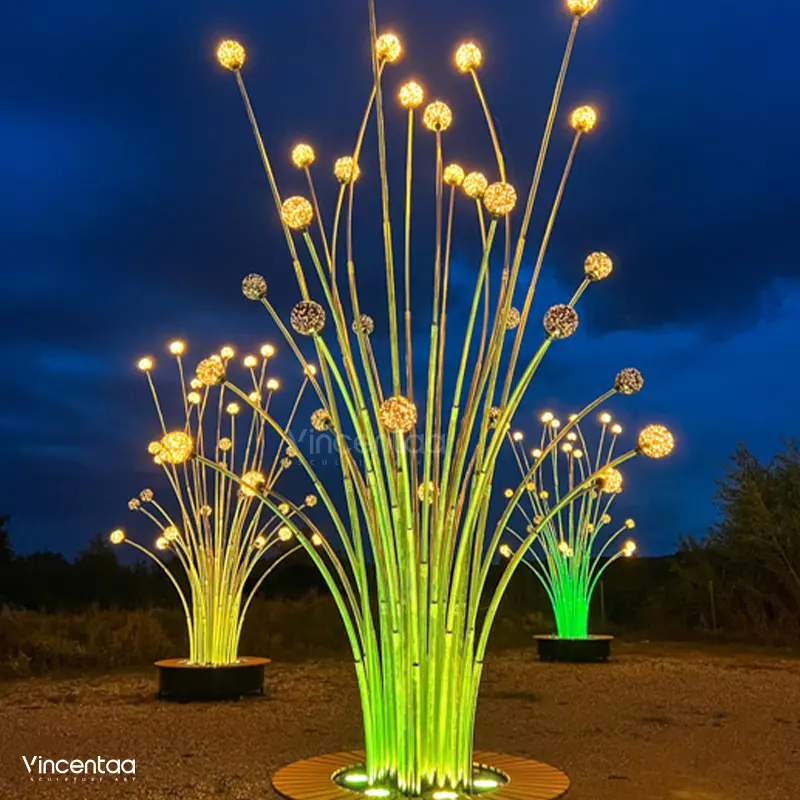 Vincentaa تصميم جديد في الهواء الطلق حديقة حديقة مجردة أدى النعمان ضوء تركيب فن النحت الصلب الخفيف