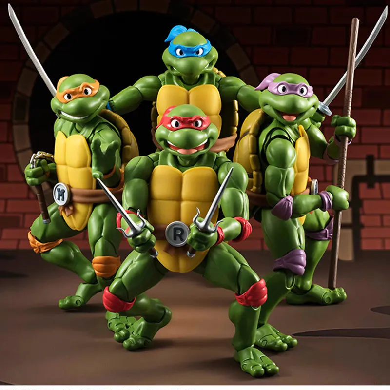 Teenage Mutant SHF aksiyon figürü Film baskı hareketli Raphael Da Vinci Michelangelo Donatello Model oyuncaklar Ninja kaplumbağalar