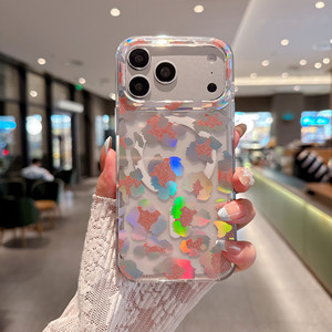 Coque magnétique effet irisé IMD motif léopard pour <span class=keywords><strong>iPhone</strong></span> 16 17 18 Pro Max, avec <span class=keywords><strong>dos</strong></span> laser à changement de couleur - Product Image 4