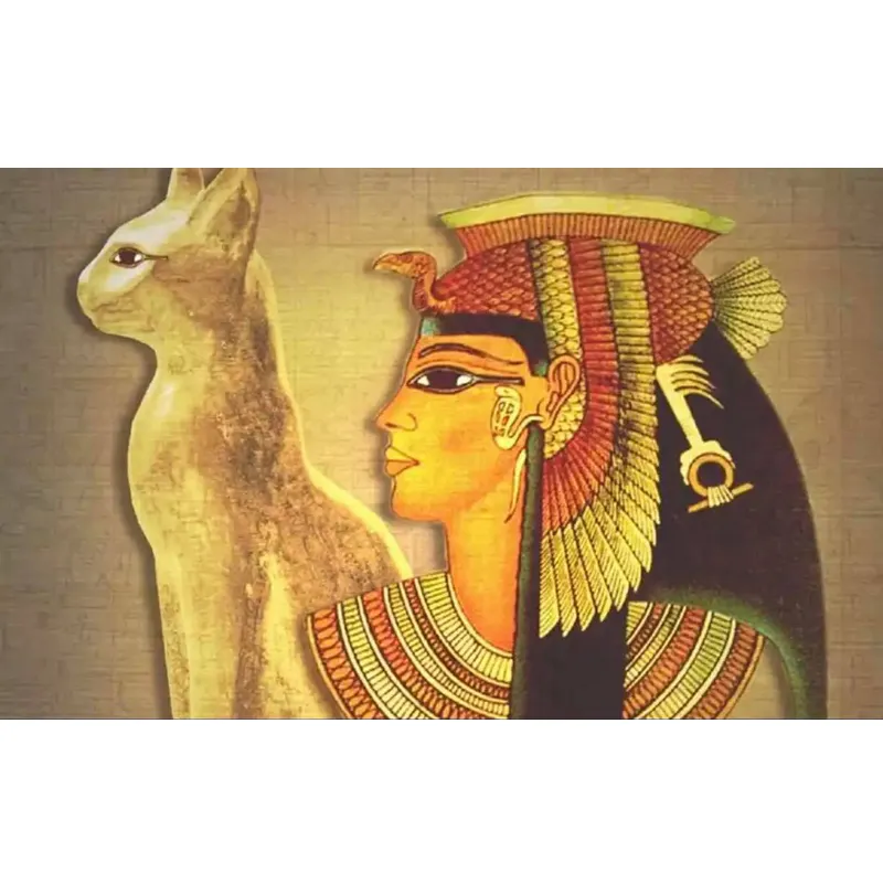 Toptan Diy elmas boyama çapraz dikiş antik mısır Pharaoh unu ve kedi elmas nakış ev eşyaları duvar sanatı