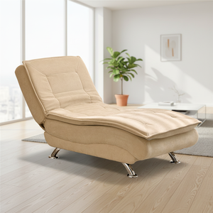 Canapé-lit inclinable moderne en velours avec rembourrage en mousse, pieds coniques, pour salon, chambre à coucher, usage adulte, design simple - Product Image 4