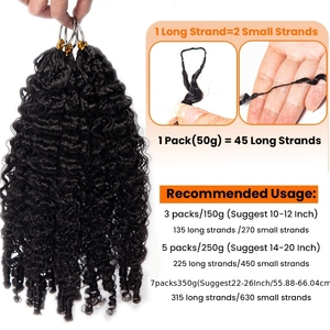 <span class=keywords><strong>Extension</strong></span> per <span class=keywords><strong>capelli</strong></span> ricci a spirale birmani, adatte a tutti i tipi di <span class=keywords><strong>capelli</strong></span>, micro-<span class=keywords><strong>extension</strong></span> a uncinetto pre-annodate con nodi Miracle - Product Image 4