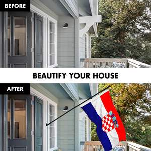 Drapeau Croat DB 3x5 pieds en polyester 150D, sans nœuds, pour mât de drapeau, noir, usage extérieur - Product Image 4