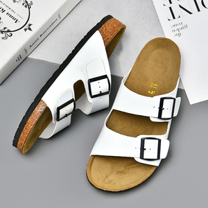 <span class=keywords><strong>Sandalias</strong></span> de corcho personalizables Punta abierta <span class=keywords><strong>Plataforma</strong></span> <span class=keywords><strong>plana</strong></span> flexible Goma EVA Plantilla de gamuza de cuero genuino <span class=keywords><strong>Sandalias</strong></span> de corcho de marca de verano - Product Image 2