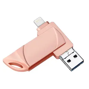 Vente en gros de clé USB pour téléphone portable 32G 64G 128G 3-en-1 haute vitesse USB3.0 clé USB pour fabrication de LOGO