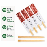 Juego de Palillos de Bambú Personalizados con Funda de Papel, Cuchara y Palillo para Dientes, para Restaurantes, Eventos, Catering, Venta al Por Mayor