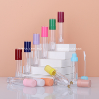 Vente d'usine 8ml plastique ABS AS cylindre brillant à lèvres bouteille transparente liquide rouge à lèvres étui biche pied applicateur brillant à lèvres conteneur