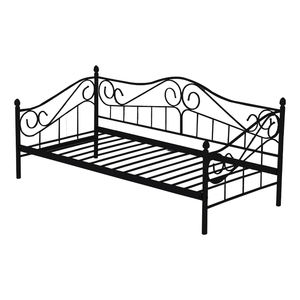 Cadre de lit de jour noir <span class=keywords><strong>Victoria</strong></span> métal canapé-lit plate-forme matelas fondation avec support à lattes en acier pour adulte - Product Image 1