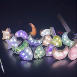 Several Shape <b>Star</b> Moon Heart Shape Stones <b>LED</b> Light Crystal Healing Craft Stones Light Crystal <b>Led</b> Light - Product Image 1