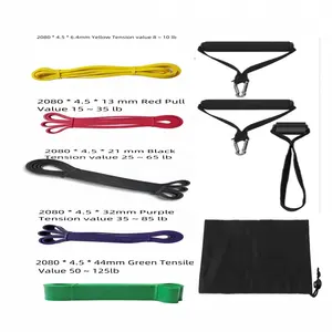 Kang Xia Promotion 2080mm Yoga Pilates Flat Latex Elastic Resistance Bands