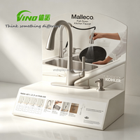 Support de présentation multifonctionnel pour robinet de cuisine, logo personnalisé, en métal, moderne, pour robinet mélangeur de cuisine VINO, 3 en 1, 2 kg