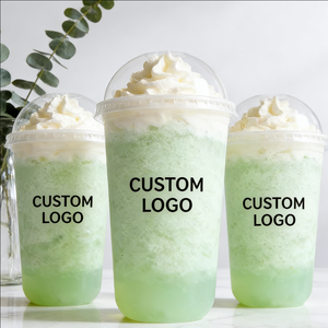 Gobelets à dessert en PP transparent à paroi simple de 34 oz (500 ml) de 90 mm, personnalisables et jetables - Product Image 1