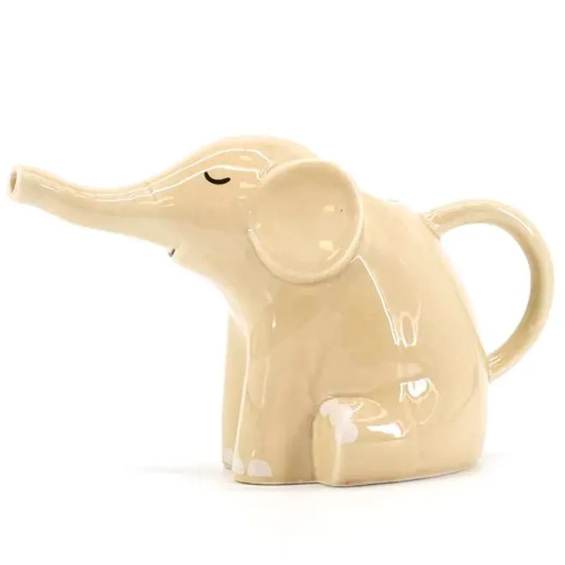OEM ceramic Elephant garden plant watering tool Decorative long mouth Watering Can for plant pot