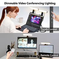Éclairage de bureau pour vidéoconférence, lumière LED pour streaming, support de moniteur réglable, zoom, ordinateur portable, webcam, anneau lumineux
