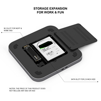 Hub Mac Mini gris M1/M2 PRO pour lecteur de carte USB Apple M1 Hub M.2 Ssd Type c avec boîtier de disque dur