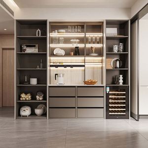 Multifunctional Modern <b>Sideboard</b> with <b>Wine</b> <b>Rack</b> for Dining Living Room & Kitchen Use Stylish and Practical Wood Home Furniture - Product Image 5
